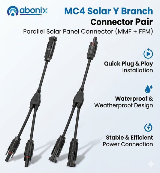 ABONIX MC4 Y Splitter Connector, 1 Pair Solar Panel Parallel Adapter Cable (M/FF + F/MM)