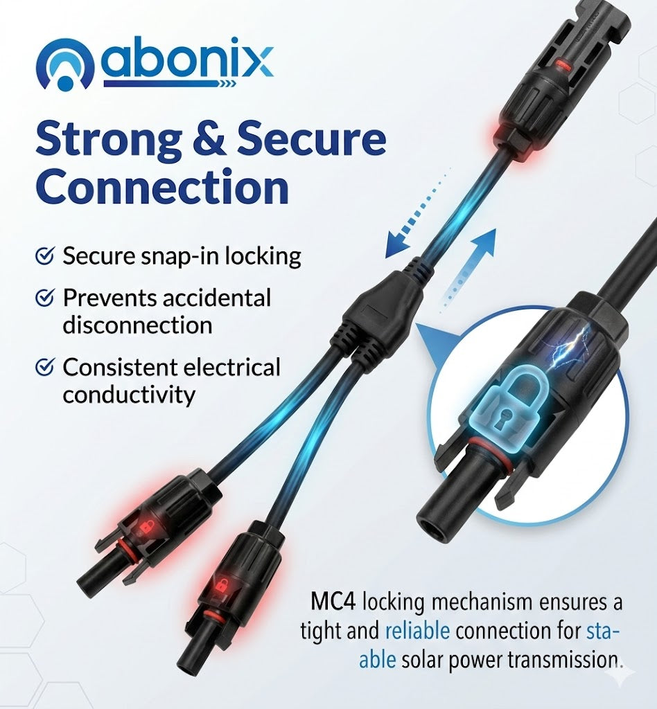 ABONIX MC4 Y Splitter Connector, 1 Pair Solar Panel Parallel Adapter Cable (M/FF + F/MM)
