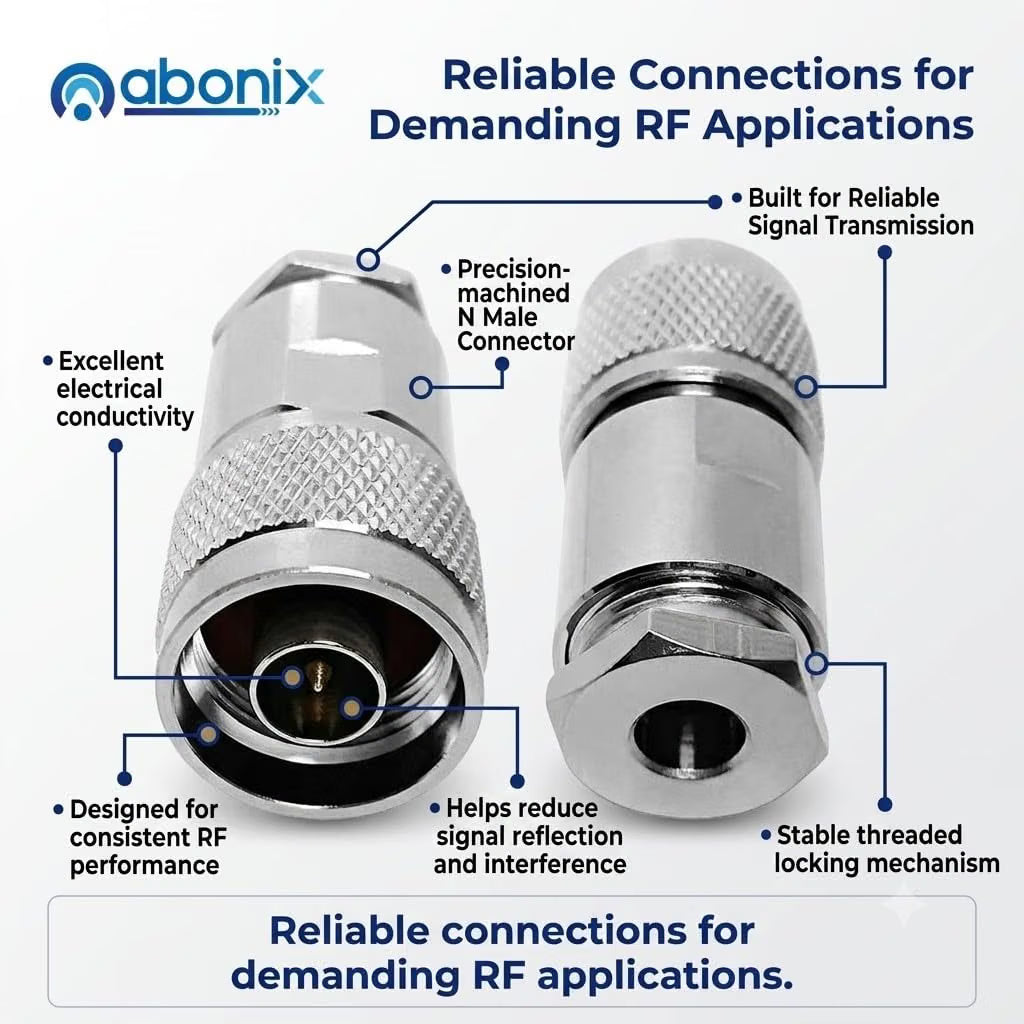 ABONIX N Male Connector Clamp HLF300/LMR300, Pack-2