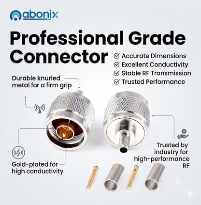 N Type Male Crimp Plug RG58/RG142 -Pack -5