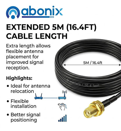 ABONIX RG58 SMA Male to SMA Female Extension Cable (2M / 6.6ft )- Pack- 1