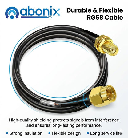 ABONIX RG58 SMA Male to SMA Female Extension Cable (2M / 6.6ft )- Pack- 1