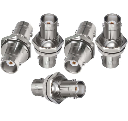 BNC Female to Female Bulkhead Coax Adapter - Pack - 5