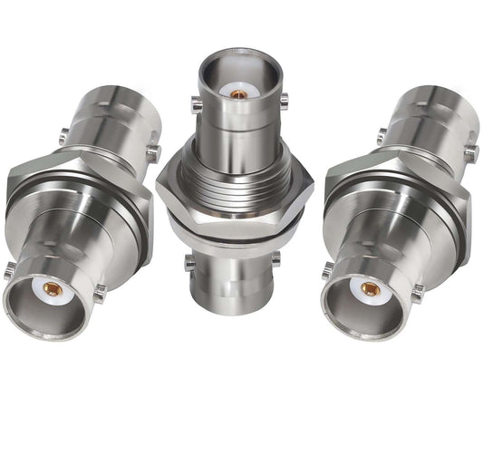 BNC Female to Female Bulkhead Coax Adapter - Pack - 3