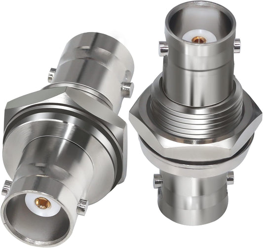 BNC Female to Female Bulkhead Coax Adapter - Pack - 2