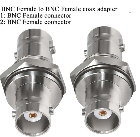 BNC Female to Female Bulkhead Coax Adapter - Pack - 2