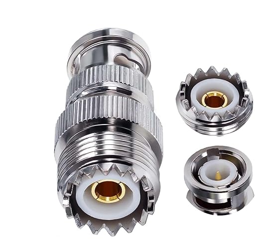 UHF Female to BNC Male Connector Low Loss Ham Radio Coax Adapter (Pack of 1)
