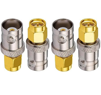 BNC Female to SMA Male Coax Connector Adapter (Pack of 4)