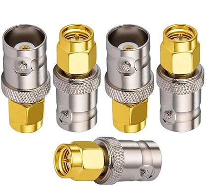 BNC Female to SMA Male Coax Connector Adapter (Pack of 5)