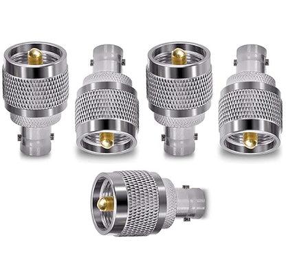 BNC Female to UHF Male RF Coaxial Cable Connector Adapter (Pack of 5)