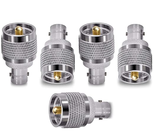 BNC Female to UHF Male RF Coaxial Cable Connector Adapter (Pack of 5)