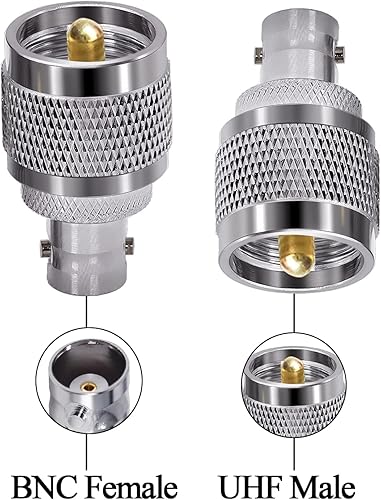 BNC Female to UHF Male RF Coax Adapter - Pack - 2