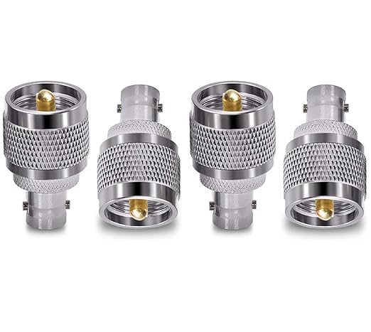 BNC Female to UHF Male RF Coax Adapter - Pack - 4