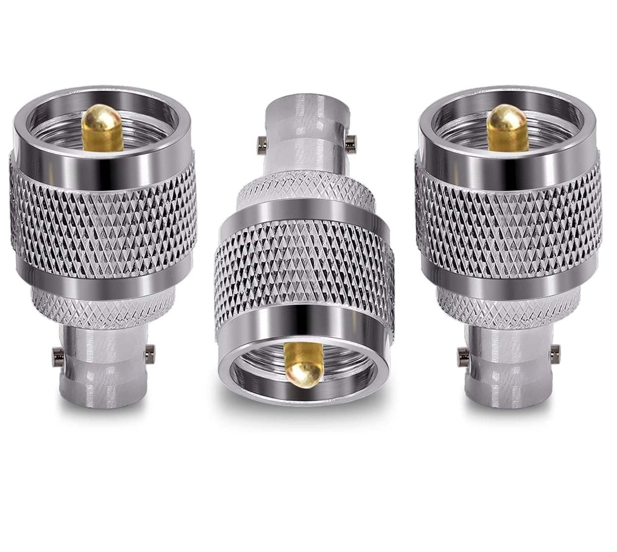 BNC Female to UHF Male RF Coaxial Cable Connector Adapter (Pack of 3)