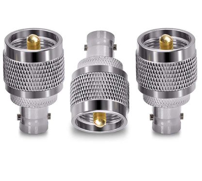 BNC Female to UHF Male RF Coaxial Cable Connector Adapter (Pack of 3)