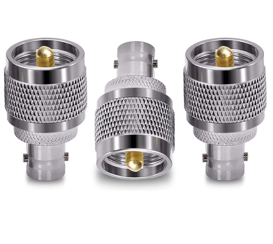 BNC Female to UHF Male RF Coaxial Cable Connector Adapter (Pack of 3)
