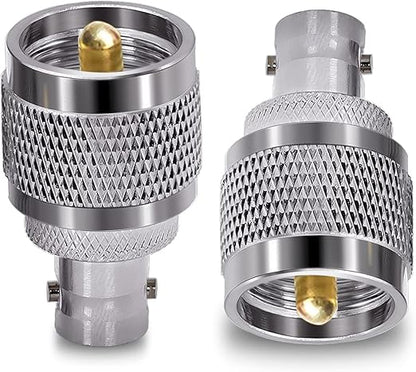 BNC Female to UHF Male RF Coax Adapter - Pack - 2