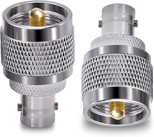 BNC Female to UHF Male RF Coaxial Cable Connector Adapter (Pack of 2)