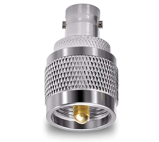 BNC Female to UHF Male RF Coaxial Cable Connector Adapter (Pack of 1)