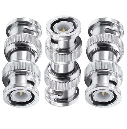 BNC Male to BNC Male RF Coaxial Connector Adapter (Pack of 3)