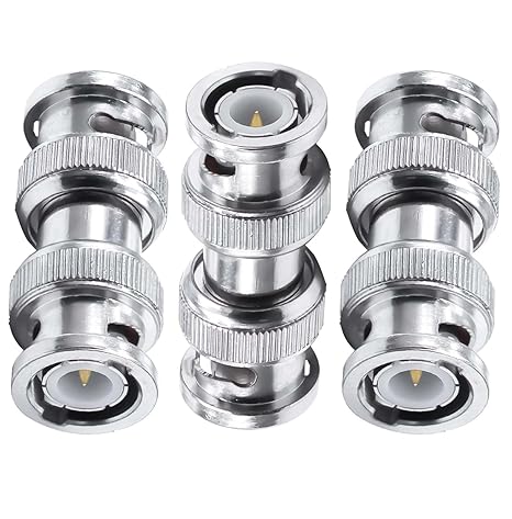 BNC Male to BNC Male RF Coaxial Connector Adapter (Pack of 3)