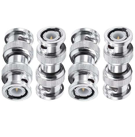 BNC Male to BNC Male RF Coaxial Connector Adapter (Pack of 4)