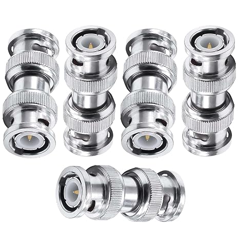 BNC Male to BNC Male RF Coaxial Connector Adapter (Pack of 5)