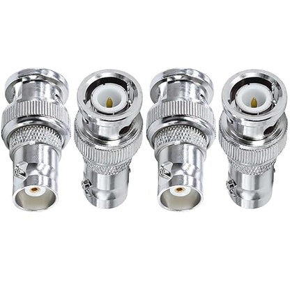 BNC Male to BNC Female RF Coaxial Connector Adapter (Pack of 4)