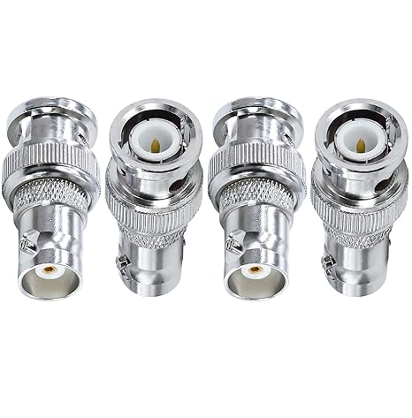 BNC Male to BNC Female RF Coaxial Connector Adapter (Pack of 4)