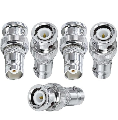 BNC Male to BNC Female RF Coaxial Connector Adapter (Pack of 5)