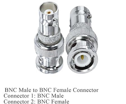 BNC Male to BNC Female RF Coaxial Connector Adapter (Pack of 2)