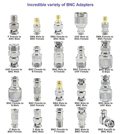BNC Male to BNC Female RF Coaxial Connector Adapter (Pack of 3)