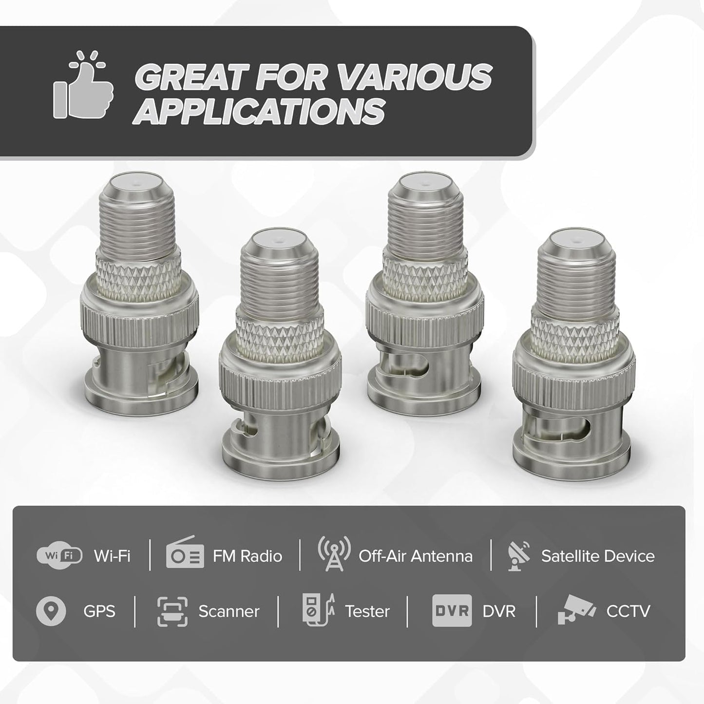 BNC Male to F-Type Female RF Adapter (Pack of 5)