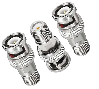 BNC Male to F-Type Female RF Adapter (Pack of 3)