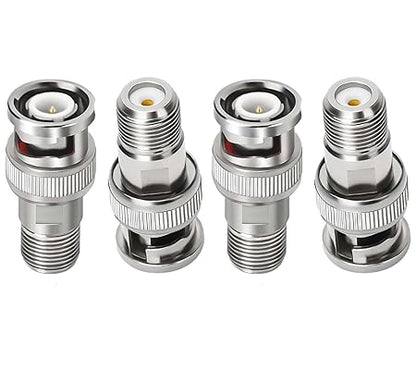 BNC Male to F-Type Female RF Adapter (Pack of 4)