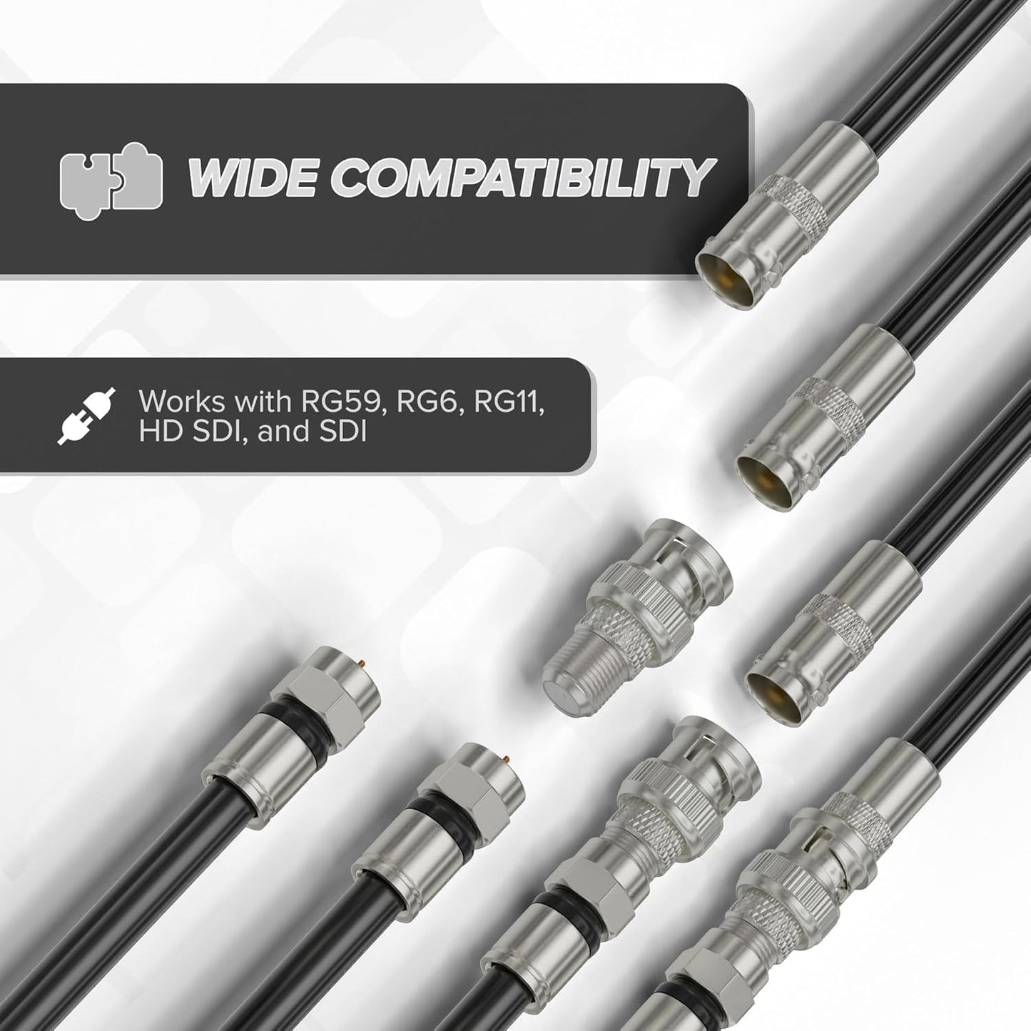 BNC Male to F-Type Female RF Adapter (Pack of 5)