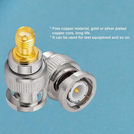 BNC Male to SMA Female RF Connector Adapter (Pack of 2) – Coaxial Adapter