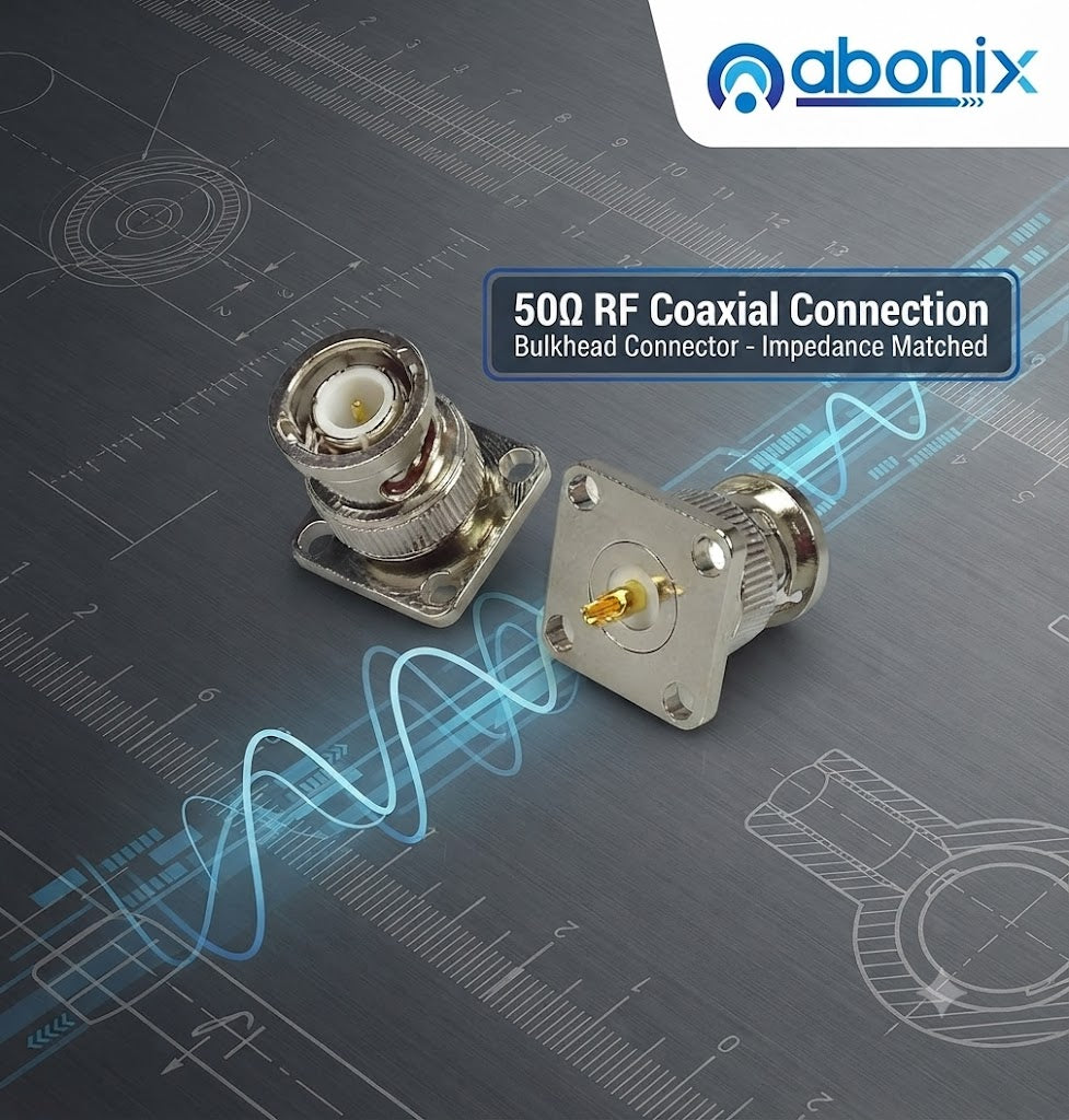 Abonix BNC Male 4 Holes Flange Panel Mount Solder Post Plug Connector -Pack -2