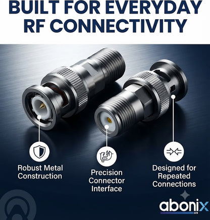 BNC Male to F-Type Female RF Coax Adapter - Pack - 4