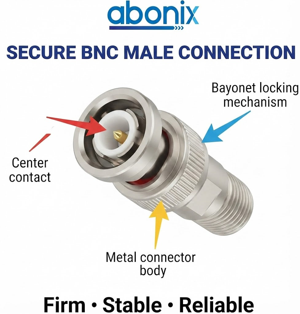 BNC Male to F-Type Female RF Coax Adapter - Pack - 4