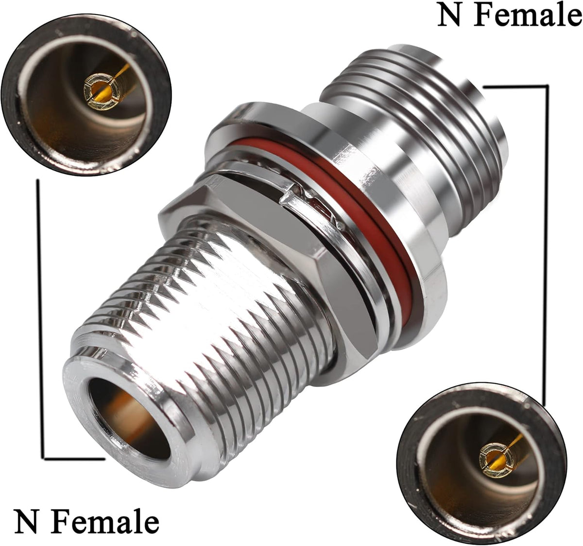 N Female To N Female Bulkhead Coax Adapter Pack Of 2