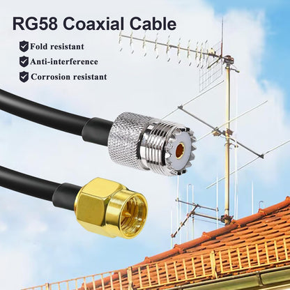 RG58 UHF Female to SMA Male Coaxial Jumper Cable 65.6ft(20M) Low Loss Extension Cable (Pack of 1)