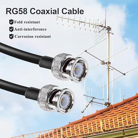 RG58 Male to Male Jumper Coax Cable Low Loss 50 ohm 16.4FT(5M)