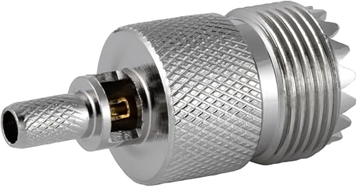 UHF Crimp Connectors SO239 PL259 Female Jack Crimp Coax Adapter PL-259 Connector for RG58 RG142 Cable (Pack of 2)