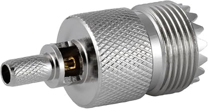UHF Crimp Connectors SO239 PL259 Female Jack Crimp Coax Adapter PL-259 Connector for RG58 RG142 Cable (Pack of 2)