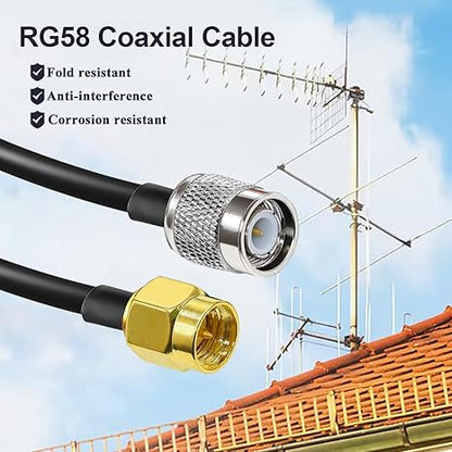 RG58 TNC Male to SMA Male Coaxial Jumper Cable 5M (16.4 ft) Low Loss Extension Cable (Pack of 1)