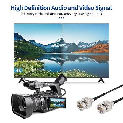 BNC Male to BNC Male RG174 Low Loss Coaxial Extension Cable – 2M / 6.56FT (Pack of 1)