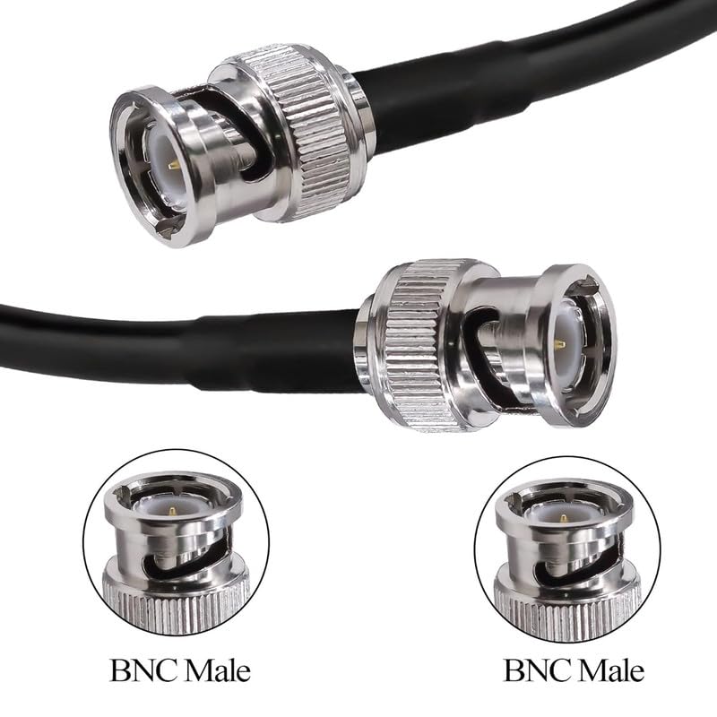 BNC Male to BNC Male RG58 50 Ohm – 6.6ft (2M) Coaxial Jumper - Pack - 1