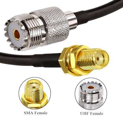 RG58 UHF Female to SMA Female Coaxial Jumper Cable 3.3ft(1 Meter) Low Loss Extension Cable (Pack of 1)