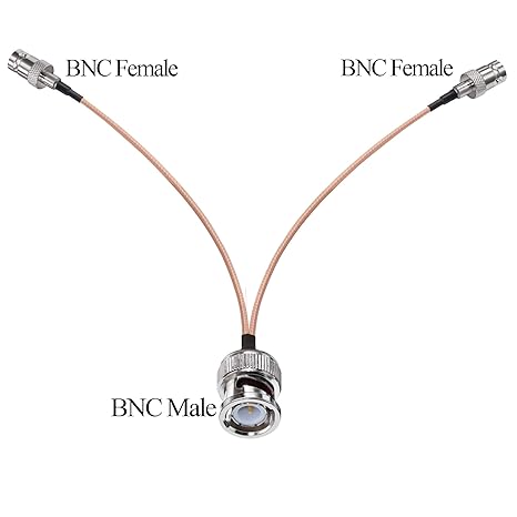 RG316 BNC Male to Dual BNC Female 6inch(15cm) Coaxial Cable -Pack -1